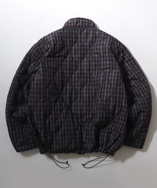 ダウンコート ダウンジャケット チェック ウェーブキルティング