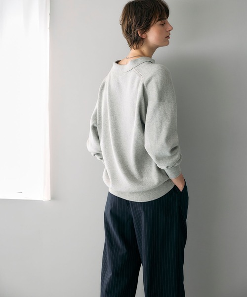 CONTROLLA+ コントローラプラス スキッパーニット CNTR08-NT01 グレー系 0 ダブルカラースキッパーニット | Chico(チコ)レディース | PAL CLOSET
