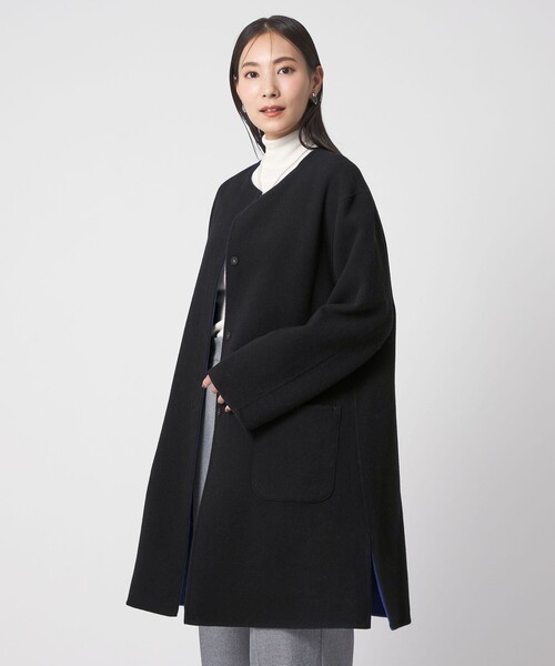 A DAY IN THE LIFE ノーカラーコート コート リバーシブル Aライン