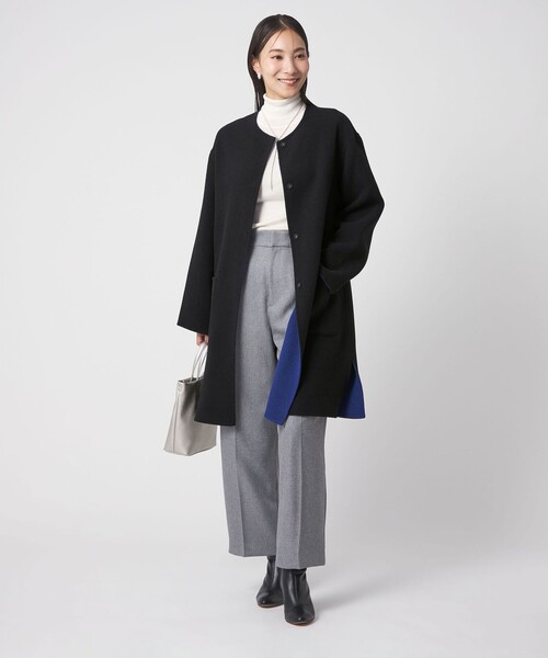 A DAY IN THE LIFE ノーカラーコート コート リバーシブル Aライン