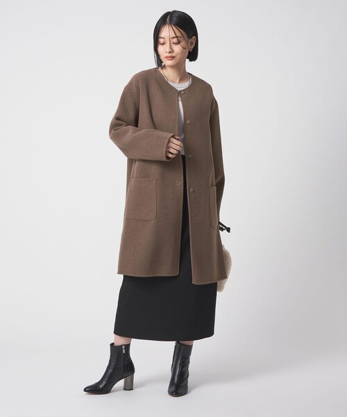 A DAY IN THE LIFE ノーカラーコート コート リバーシブル Aライン