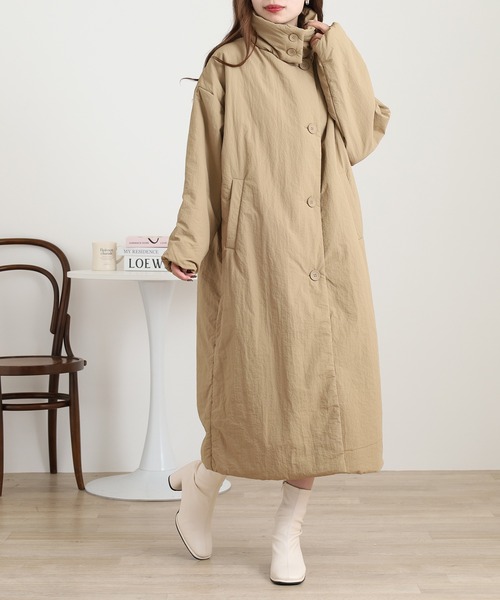 OMNES（オムネス） ノーカラーコート コート 撥水加工ステッチレス2Way