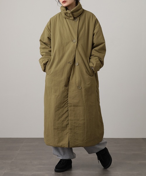 OMNES（オムネス） ノーカラーコート コート 撥水加工ステッチレス2Way