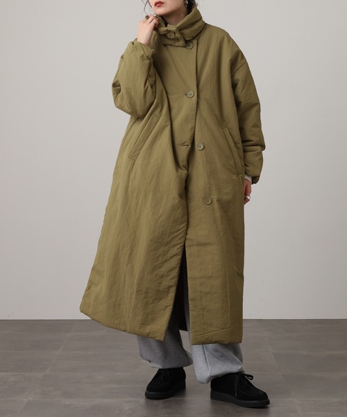 OMNES（オムネス） ノーカラーコート コート 撥水加工ステッチレス2Way 