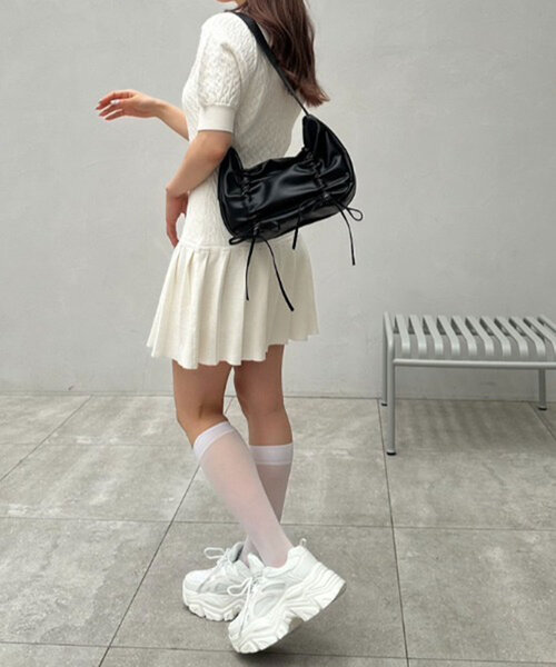 「OLIVE des OLIVE」 半袖ワンピース FREE ブラック レディース_画像6