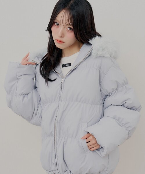 Chico（チコ） コート アウター 「4色展開」ファー取り外しミドル