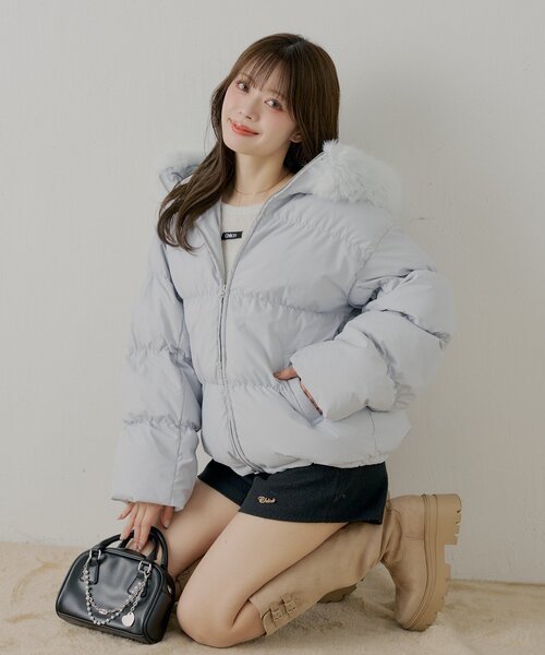 Chico（チコ） コート アウター 「新色追加」ファー取り外しミドル