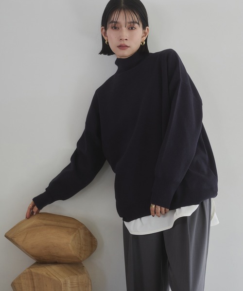 【Stone 】超美品✨タートルネック セーター　M 羊毛　ワッペン STONE ISLAND タートルネック セーター グレー M ワッペン - メルカリ