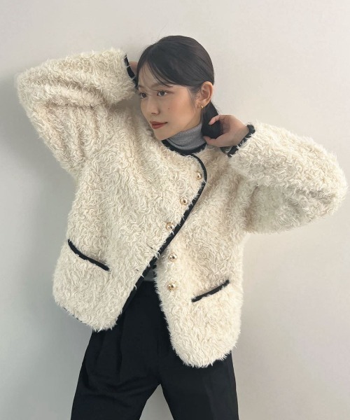 Futier Land（フューティアランド） ブルゾン アウター 配色パイピング