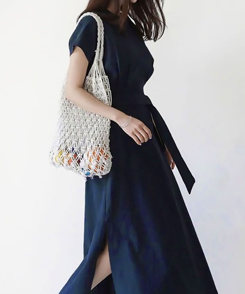 「Amulet」 半袖ワンピース M ベージュ レディース_画像3