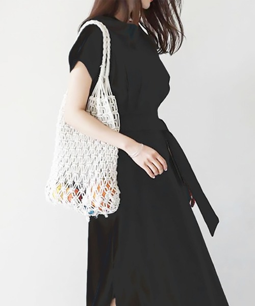 「Amulet」 半袖ワンピース M ベージュ レディース_画像7