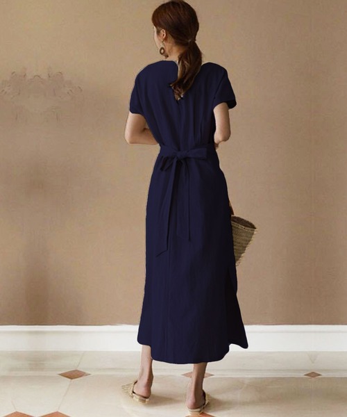 「Amulet」 半袖ワンピース M ベージュ レディース_画像8