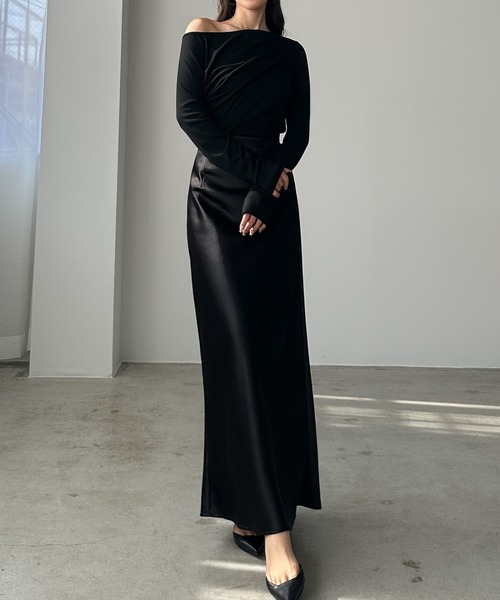 「Louere」 フレアスカート MEDIUM グレー レディース_画像2