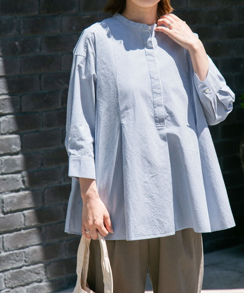 「FORK&SPOON」 長袖ブラウス 1 ブルー レディース_画像6