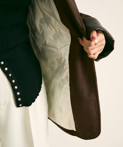 uchi. ジャケット テーラードジャケット 中綿入りフェイクスエード