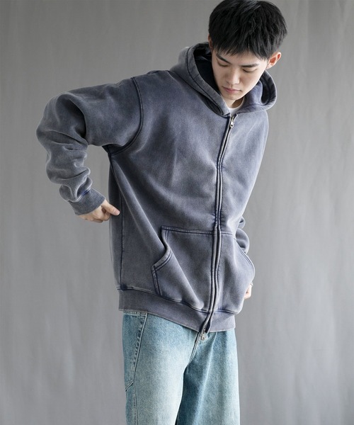 「aimoha」 プルオーバーパーカー SMALL ネイビー メンズ_画像6