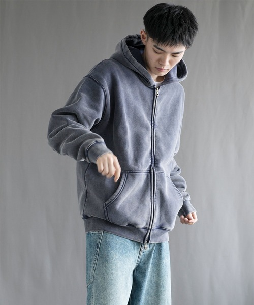 「aimoha」 プルオーバーパーカー SMALL ネイビー メンズ_画像7