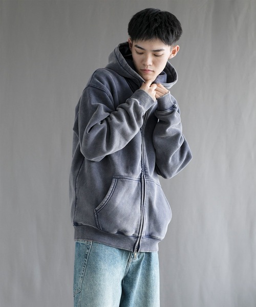 「aimoha」 プルオーバーパーカー SMALL ネイビー メンズ_画像9