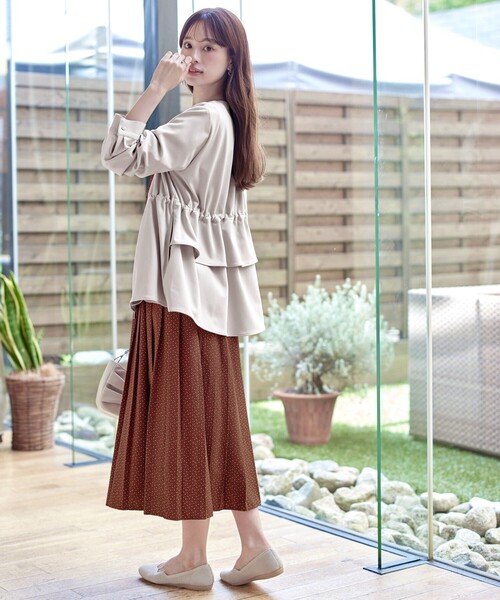 「Tiaclasse」 ブルゾン L グレイッシュベージュ レディース_画像8