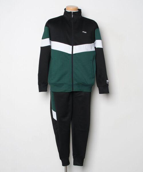 FILA（フィラ） セットアップジャージ M ブラック×グリーン メンズ