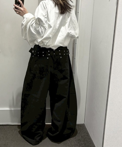 YACA（ヤーカ） ワイドパンツ パンツ Back Belt Wide Pants/バック