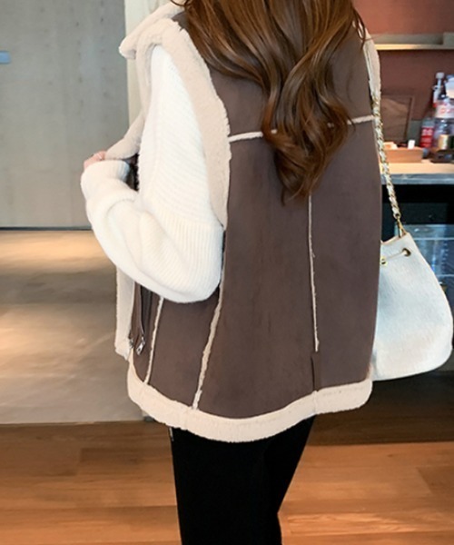 「COCOMOMO」 ベスト FREE ブラック レディース_画像7