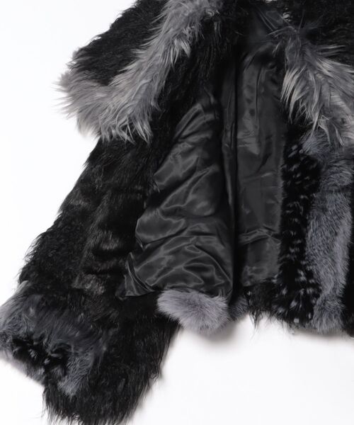 コート アウター PATCHWORK FUR ASYM COAT レディース メンズの画像