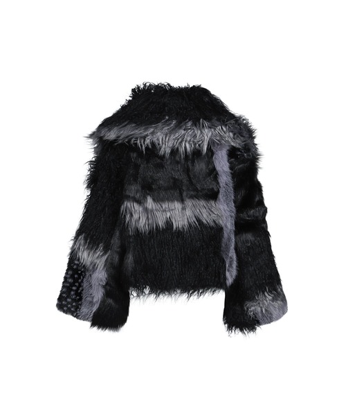 コート アウター PATCHWORK FUR ASYM COAT レディース メンズの画像