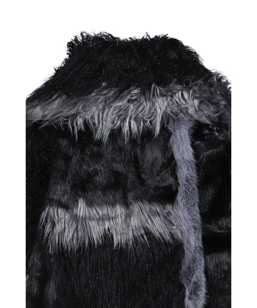 コート アウター PATCHWORK FUR ASYM COAT レディース メンズの画像