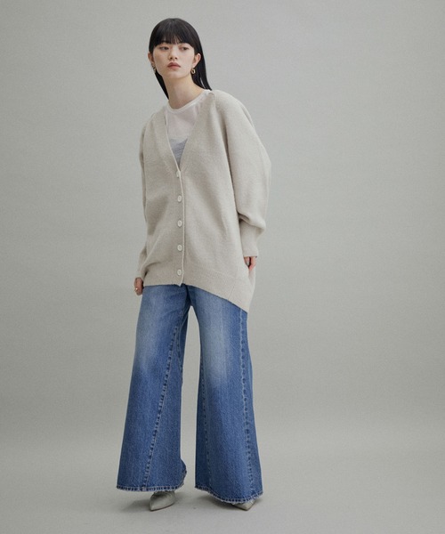 「ADAM ET ROPE'」 カーディガン FREE レッド レディース_画像3