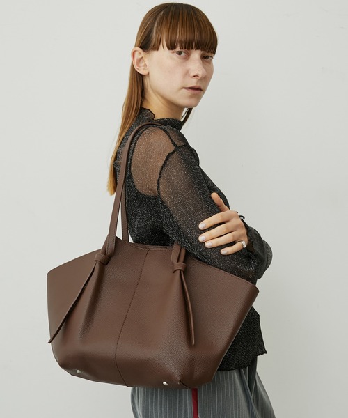 uyu. トートバッグ 「インナーポーチ付き」シボレザー ビッグトート