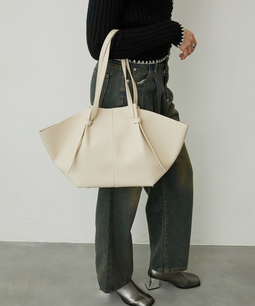 uyu. トートバッグ 「インナーポーチ付き」シボレザー ビッグトート