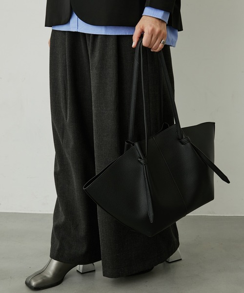 uyu. トートバッグ 「インナーポーチ付き」シボレザー ビッグトート