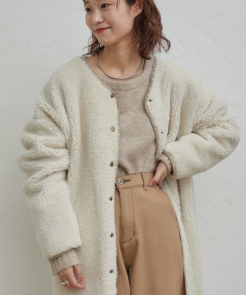 「CIAOPANIC TYPY」 ノーカラーコート ONE SIZE モカ レディース_画像8