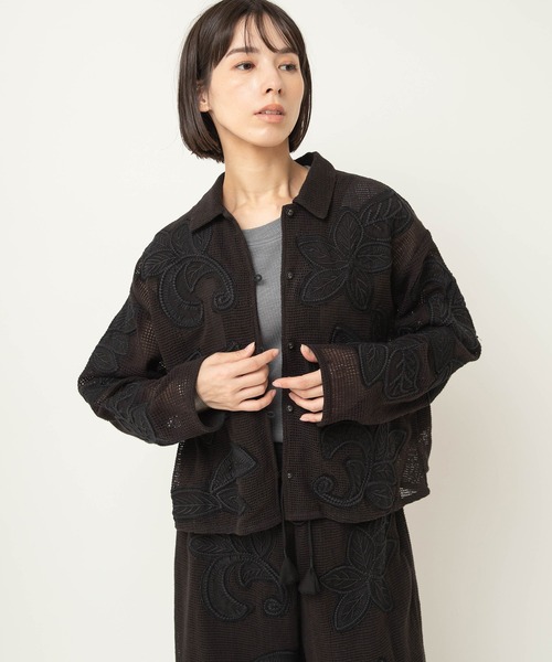 RNA-N（アールエヌエーエヌ） コート アウター J2174 ボタニカル刺繍 