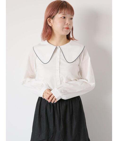 「ehka sopo」 長袖ブラウス F オフホワイト レディース_画像2