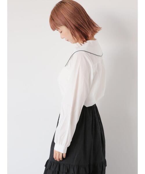 「ehka sopo」 長袖ブラウス F オフホワイト レディース_画像3