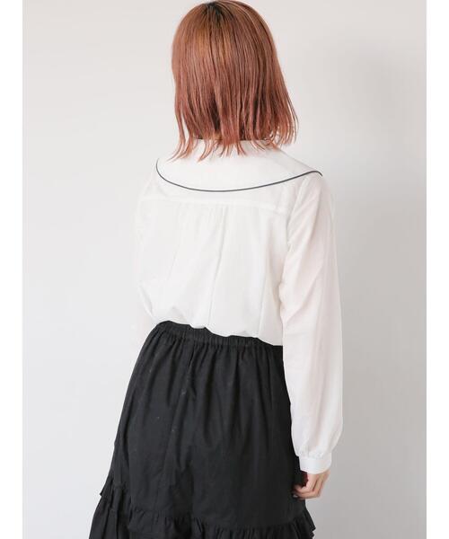 「ehka sopo」 長袖ブラウス F オフホワイト レディース_画像4