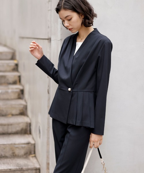 「GeeRA」 パンツスーツ MEDIUM ネイビー レディース_画像5