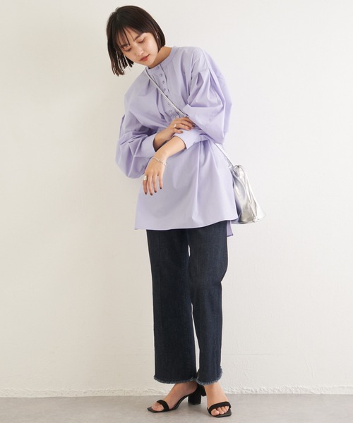 「LAVEANGE」 長袖ブラウス L グリーン レディース_画像8