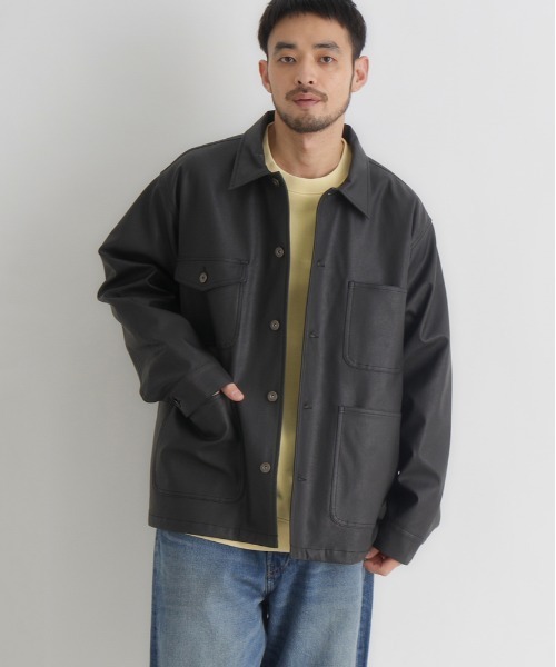 NO CARE カバーオール espy 名古屋 J2149 ノーカラービッグカバーオール(F ブラック): アウター - RNA