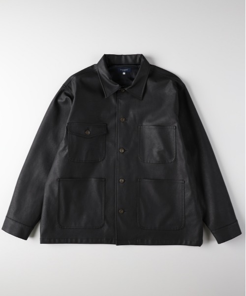 BACK NUMBER カバーオール 「BACK NUMBER」フェイクレザーカバーオール