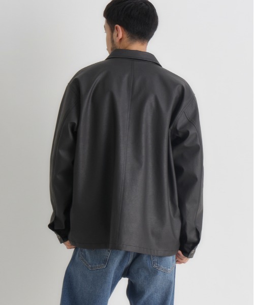 BACK NUMBER カバーオール 「BACK NUMBER」フェイクレザーカバーオール