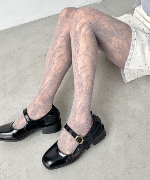 LOVALOT（ラバロット） タイツ 「全5色」カラーフラワーレースタイツ