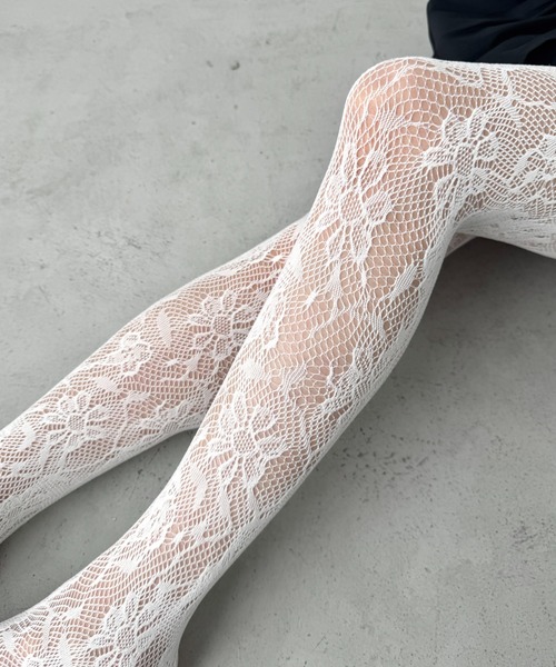 LOVALOT（ラバロット） タイツ 「全5色」カラーフラワーレースタイツ