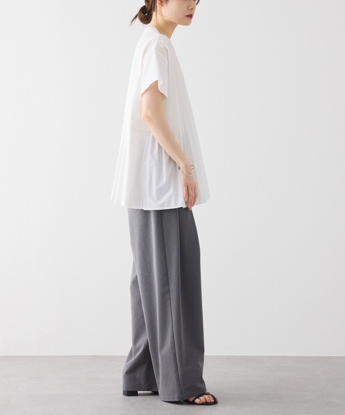 tシャツ 「Du noir／WEB限定」フロントプリーツTシャツ レディースの画像
