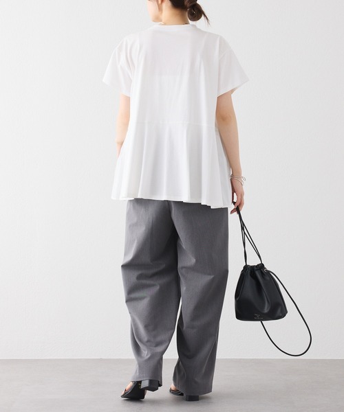 tシャツ 「Du noir／WEB限定」フロントプリーツTシャツ レディースの画像