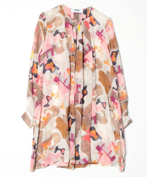 花柄長袖チュニック　42 MSGM」 花柄長袖チュニック 42 ピンク レディース MSGM（シャツ