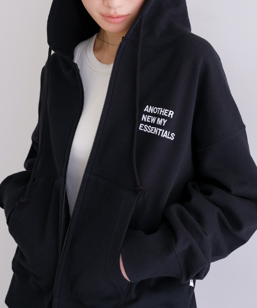 ANME パーカー ANMEロゴ刺繍ダブルジップスウェットパーカー 