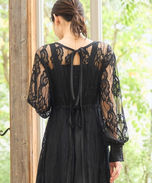 「DRESS PLUS」 長袖ワンピース M グレー レディース_画像5